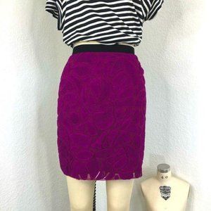 Adam Lippes Mesh Applique Silk Cocktail Mini Skirt